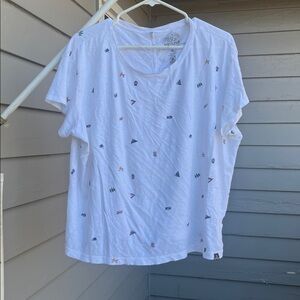 Prana Graphic White Tee XL